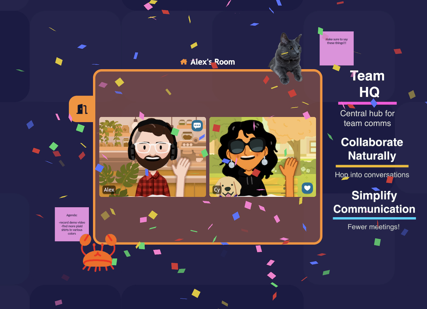 This screenshot of the Tangle app shows the avatars of co-founders Alex Schwartz and Cy Wise .
