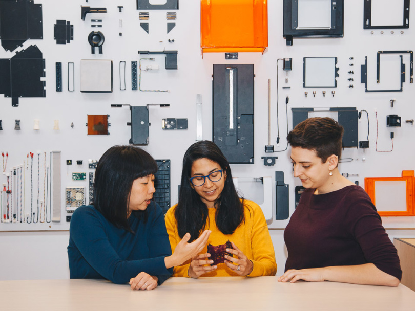 Formlabs team members working on a project together