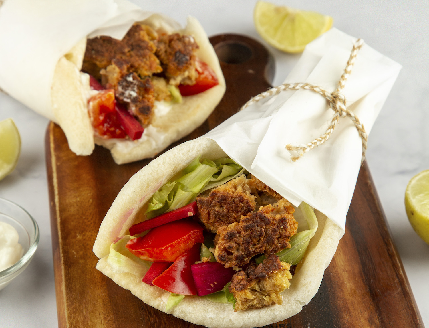 High Time Foods’ plant-based protein is used to create a faux chicken schawarma dish.