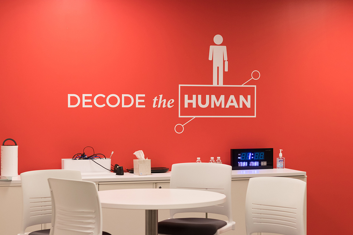 A wall in The Predictive Index office that says Decode the Human