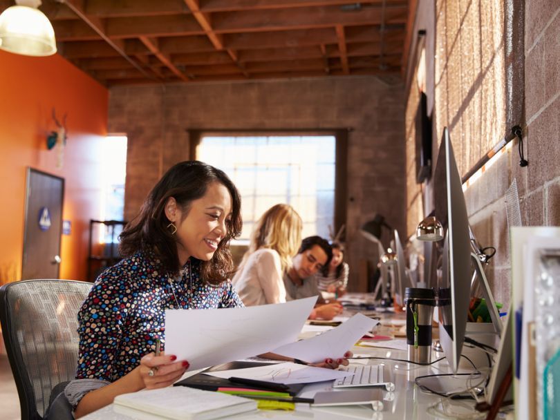 woman in tech working