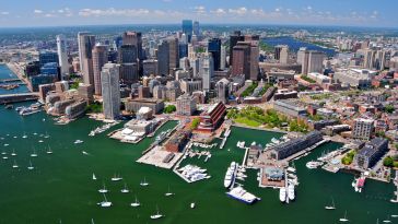 Aerial view of Boston