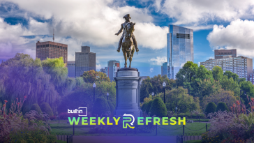 A photo of George Washington on a horse in Boston Public Garden.