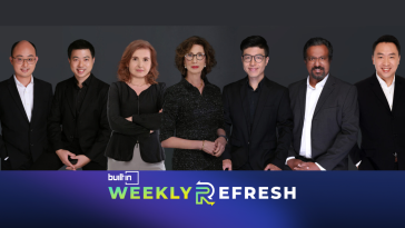 Venti's executive team is pictured with the Built In Weekly Refresh logo.