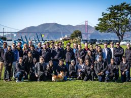 Butlr’s San Francisco and Boston team pose together outside for a photo.