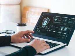 A lock protecting sensitive data points on a computer.